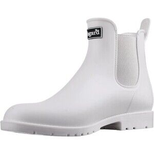 Asgard Women's Ankle Rain Boots Size 8 White Waterproof Chelsea Boots NEW